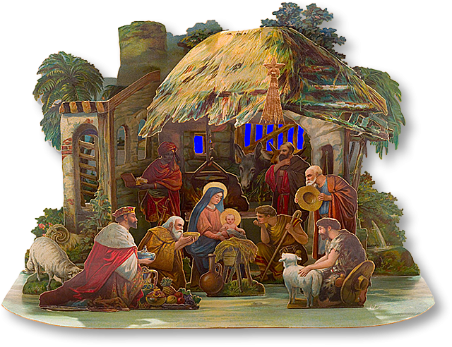 Nativity Scene Silhouette Png Download - Nativity Of Jesus (640x492), Png Download