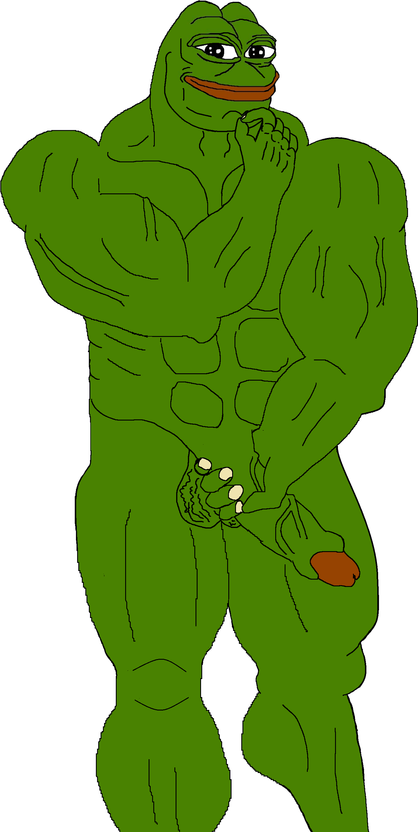 Normies Mirin Muh Rare Pepes Peepee Pepe Png Rarest - Peepee The Frog (1480x2900), Png Download