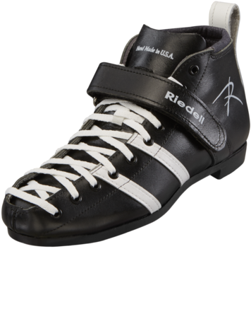 Riedell 265 Boot Black With White Stripes - Derby Skates (600x552), Png Download
