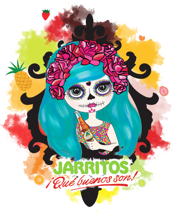 Jarritos Dia De Los Muertos (609x842), Png Download