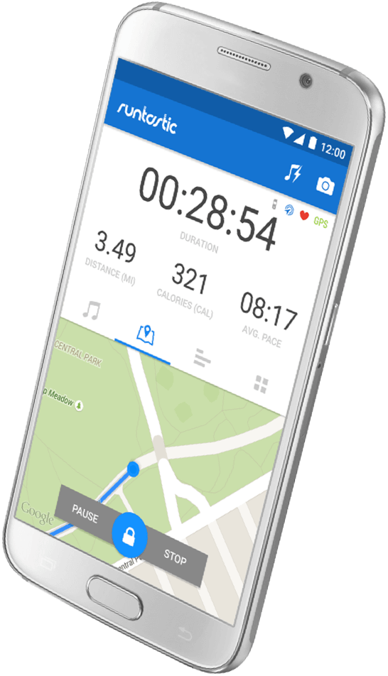 Android Phone Displaying The Home Screen Of The Runtastic - Samsung Galaxy (546x952), Png Download
