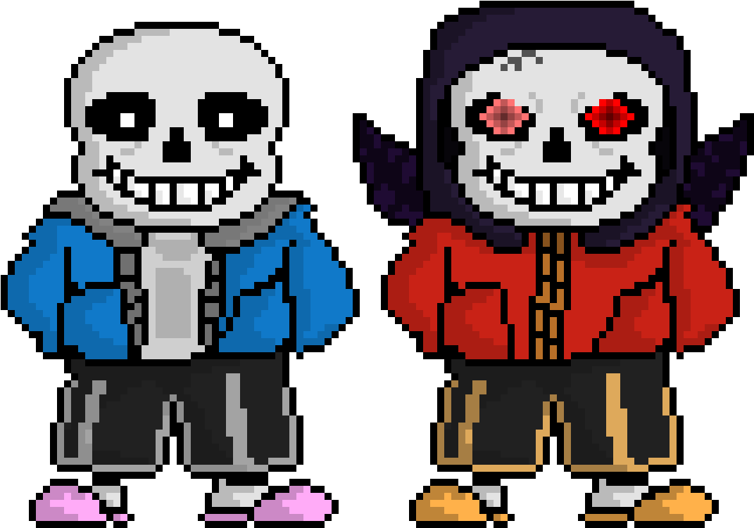 Undertale & Redtale Shaded - Sans Pixel Art (1100x750), Png Download