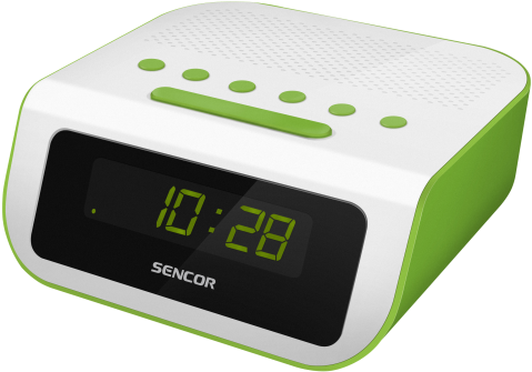 More Views - Sencor Src 135 White-green Radio Alarm Clock (500x500), Png Download