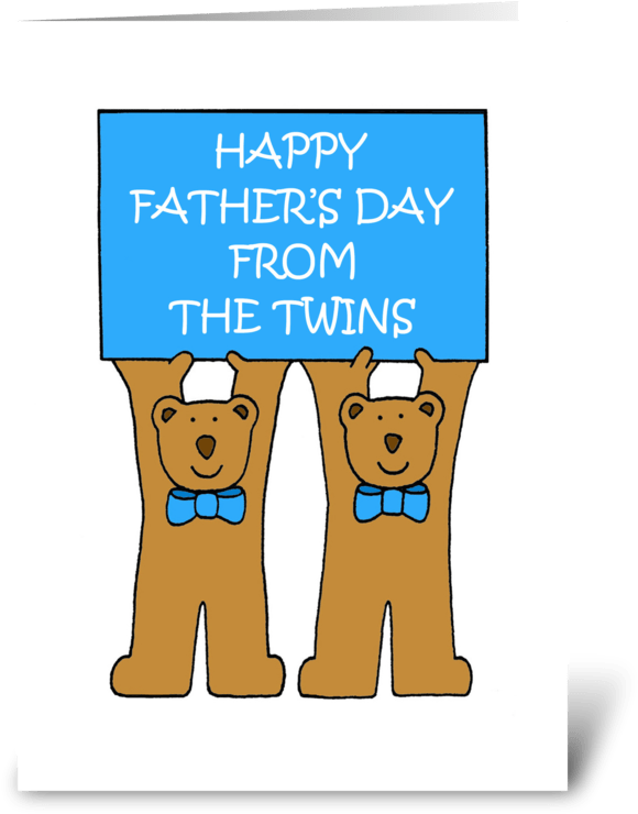 Happy Father's Day From The Twins - Late Father's Day Cute Puppy. Card (700x792), Png Download