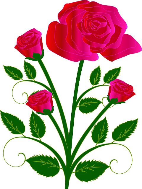 Bouquet, Flower, Rose, Red, Love - Rose Tree Clipart (480x640), Png Download