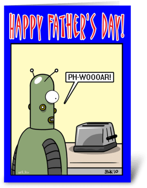 Robot Love Father's Day Card Greeting Card - Vatertagskarte Randy-roboter- Karte (350x396), Png Download