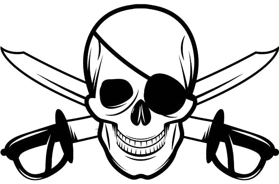 Pirate Skull Free Png Image - Calavera De Barco Pirata (570x568), Png Download