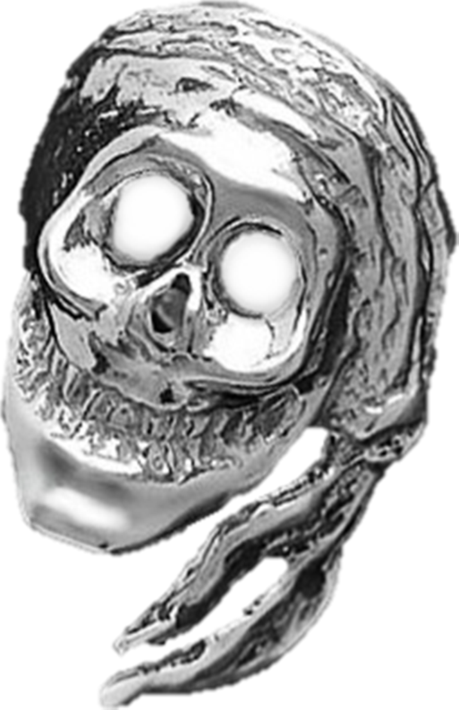Pirate Skull Sterling Silver Ear Cuffs Earrings - Earring (662x1024), Png Download