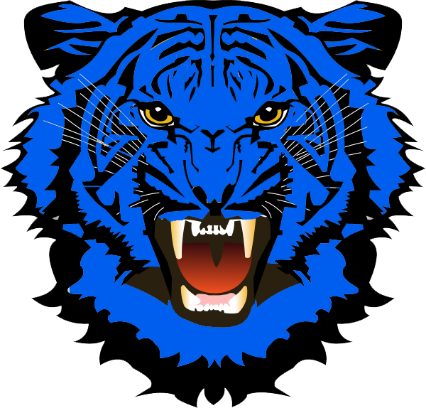 Blue Tiger Png Jpg Transparent Library - Tiger 5'x7'area Rug (600x574), Png Download