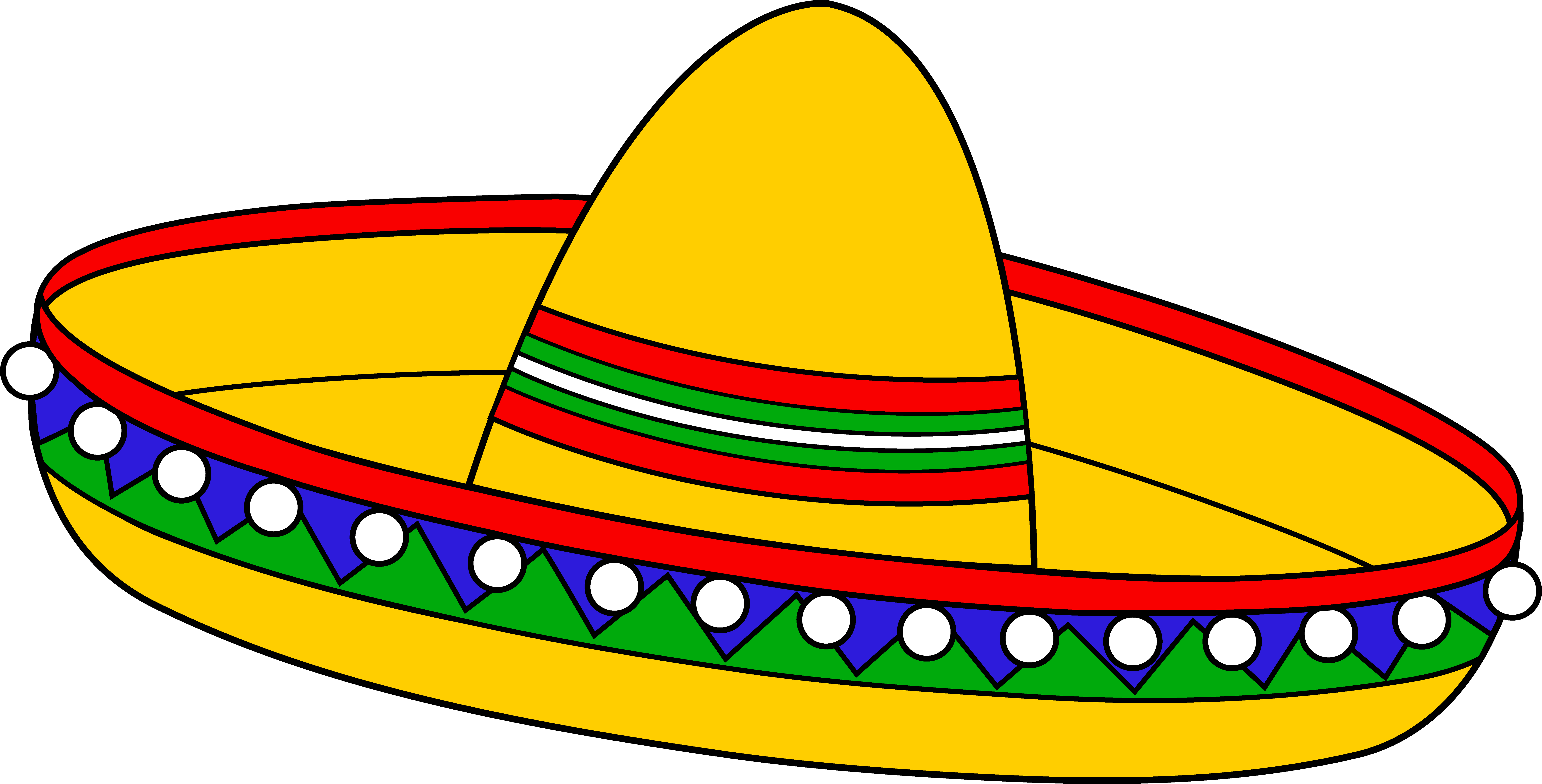 Colorful Mexican Sombrero Hat Free Clip Art Clipart - Cinco De Mayo Golf (8344x4244), Png Download