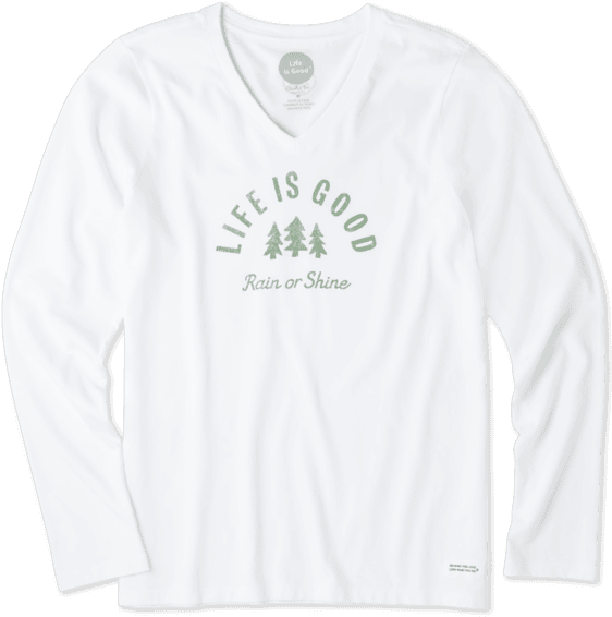 Women's Rain Or Shine Long Sleeve Crusher - Life Is Good (570x570), Png Download