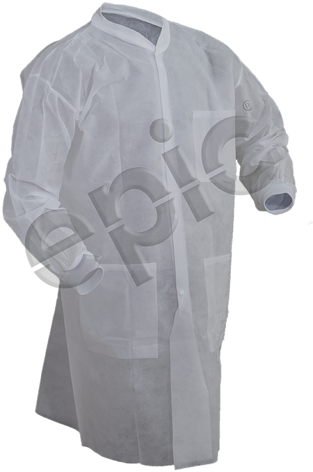 Epic Basic Protection Cleanroom Lab Coat With White - Trench Coat (569x720), Png Download