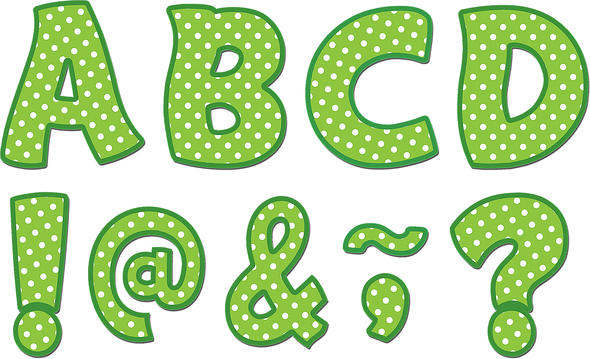 Iiii Clipart Polka Dot - Polka Dot Letters Clipart (2000x1218), Png Download