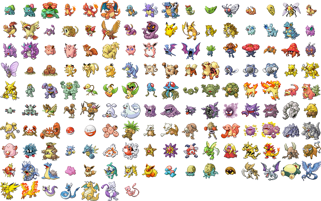 Normal - All Indigo League Pokemon (1024x640), Png Download