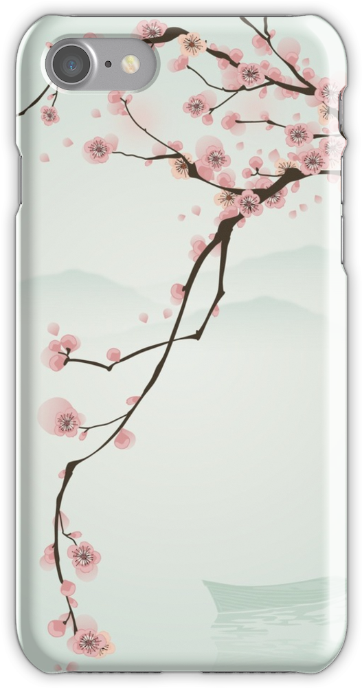 Whimsical Pink Cherry Blossom Tree Iphone 7 Snap Case - Art (750x1000), Png Download