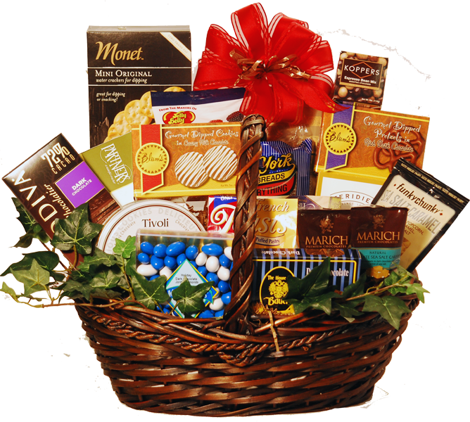 Hanukkah Gift Basket (668x600), Png Download