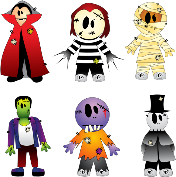 Halloween Transparent Creepy Collection - Clipart Of Halloween (595x600), Png Download