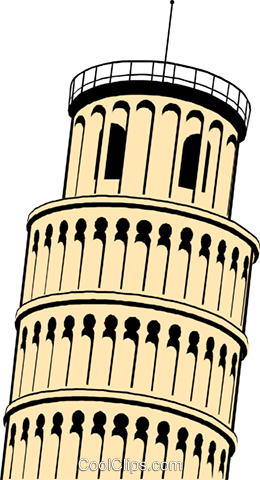 Leaning Tower Of Pisa Royalty Free Vector Clip Art - Italy (260x480), Png Download