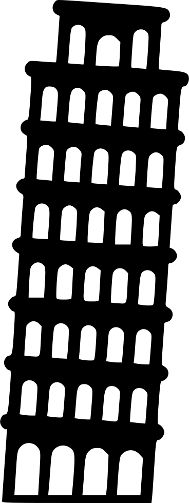 Leaning Tower Pisa - Tower Of Pisa Icon (368x980), Png Download
