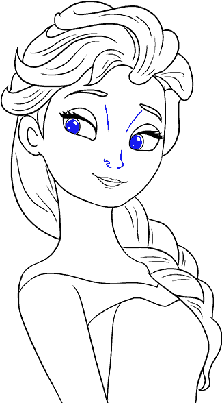 How To Draw Elsa From Frozen - Drawing Of Elsa (678x600), Png Download