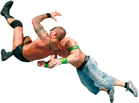 Randy Orton Rko Png - Randy Orton Rko John Cena Png (445x328), Png Download