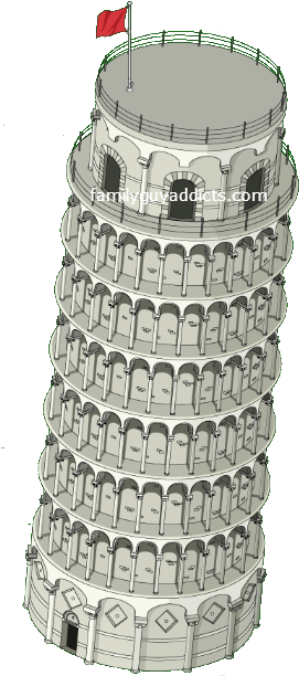 Leaning Tower Of Pisa - Shopping Cart (277x652), Png Download