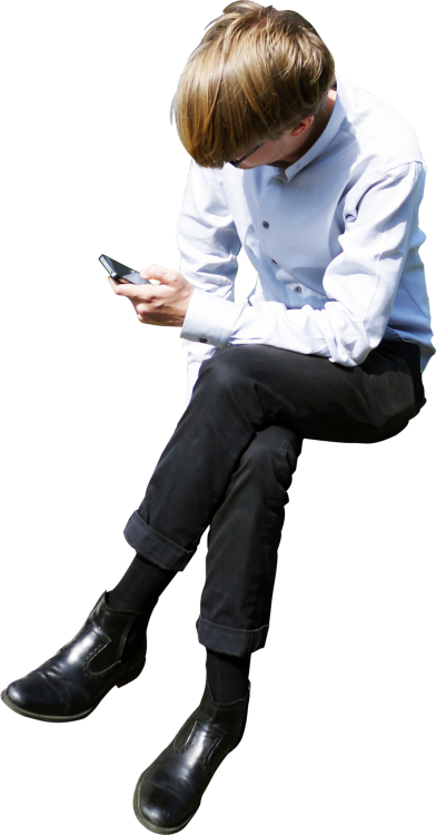 Sitting Man Png - People Sitting And Working Png (392x750), Png Download