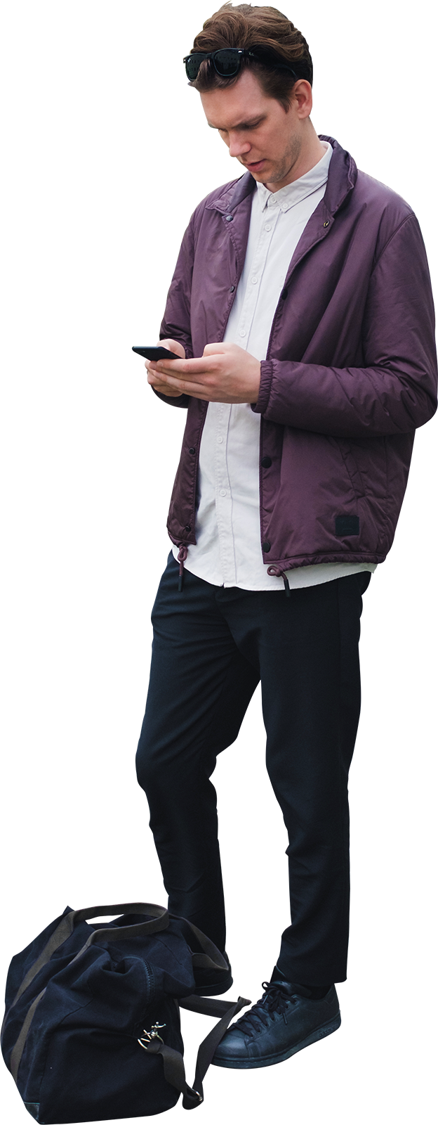 A Is Checking Some Stuff Just After We Shared A Lukewarm - Business Png People Walking (399x1024), Png Download