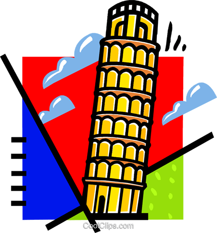 Leaning Tower Of Pisa Royalty Free Vector Clip Art - Leaning Tower Of Pisa (448x480), Png Download
