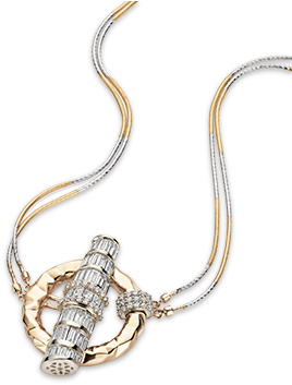 Pisa Tower Diamond Necklace - Pendant (400x400), Png Download