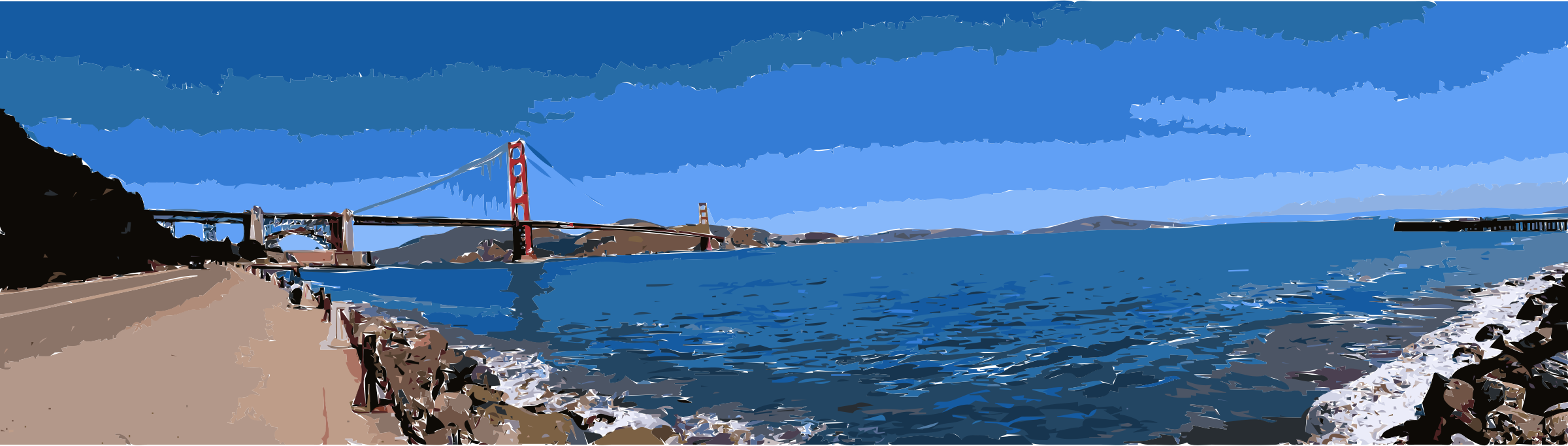 This Free Icons Png Design Of Golden Gate Bridge Panorama (2400x682), Png Download