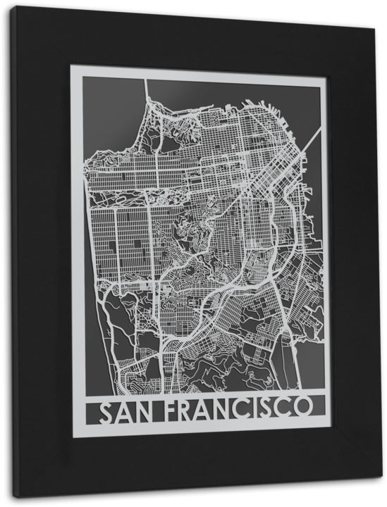 Stainless Steel Map - East Urban Home San Francisco Graphic Art D (1024x768), Png Download