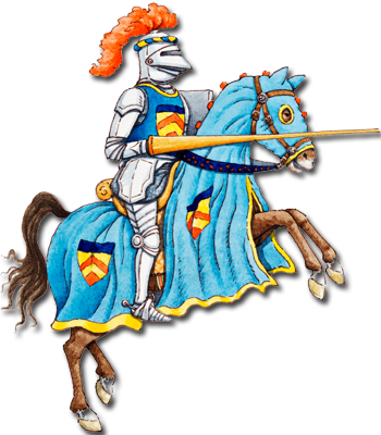 A Medieval Knight On Horseback - Transparent Knight On Horseback Clipart (350x400), Png Download