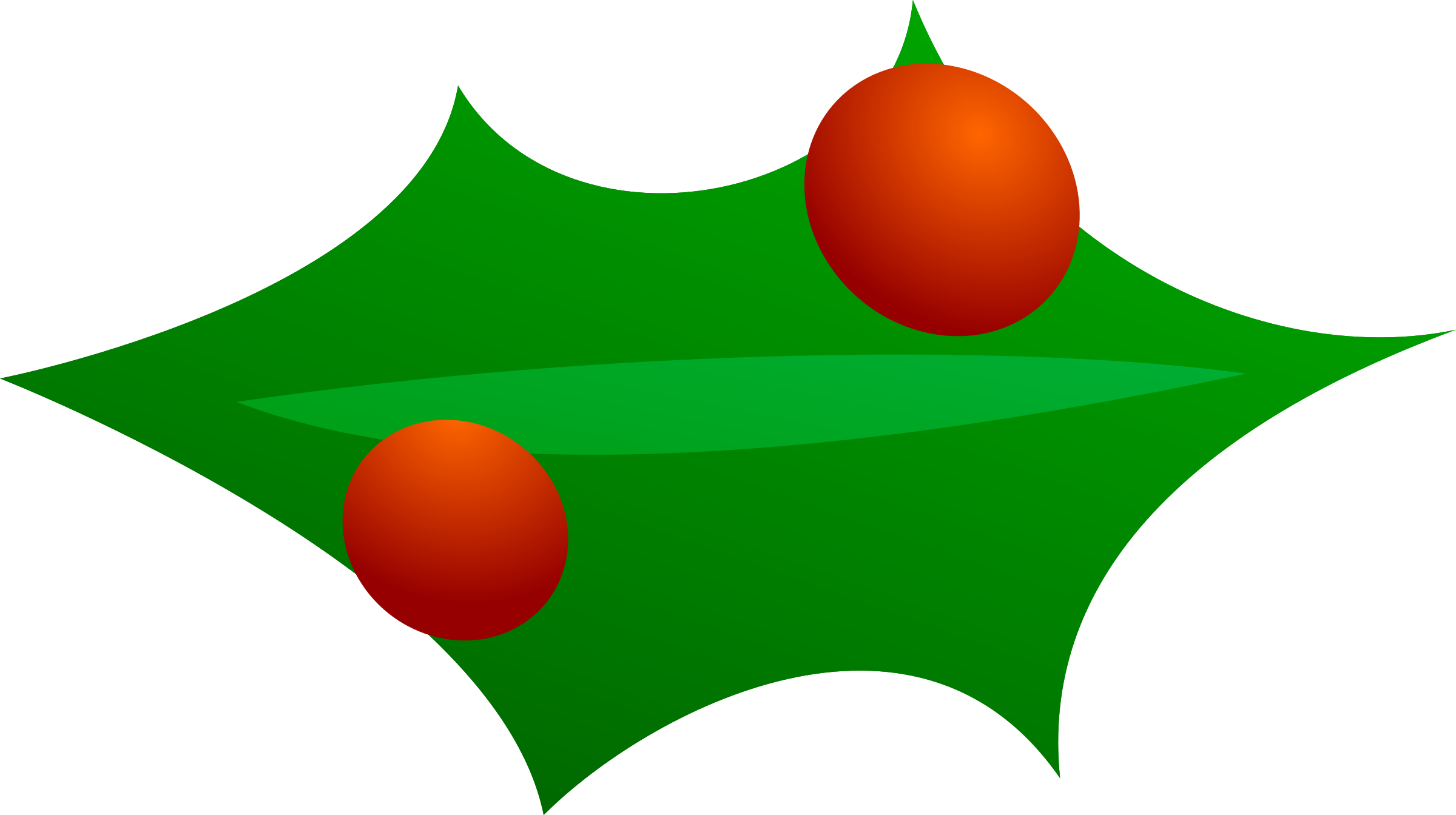 Christmas Leaf Decoration Clip Art At Clker - Folhas De Enfeites De Natal (600x336), Png Download