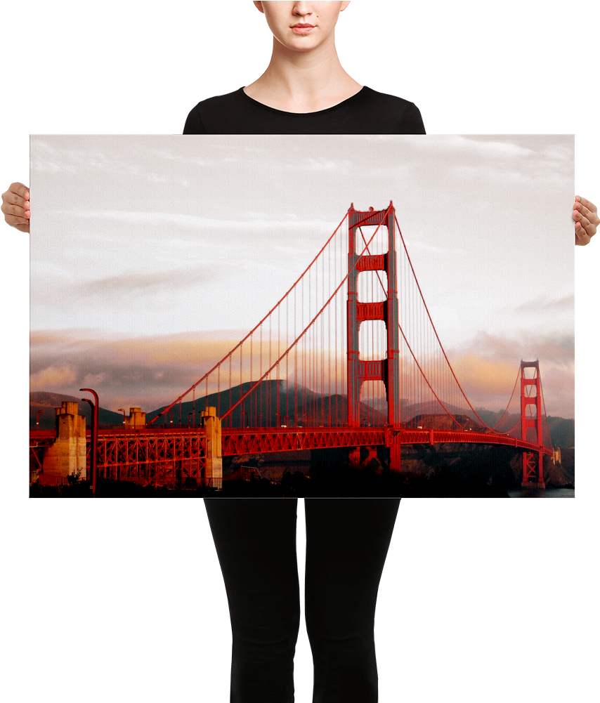 Image Of Golden Gate Bridge Canvas 24" By - Golden Gate Bridge (1000x1000), Png Download