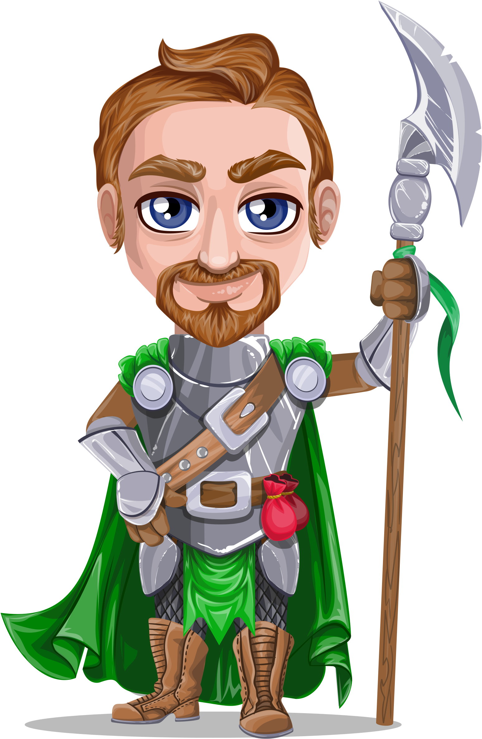 Download Warrior In Armor Holding Battle Axe Big | Transparent PNG ...