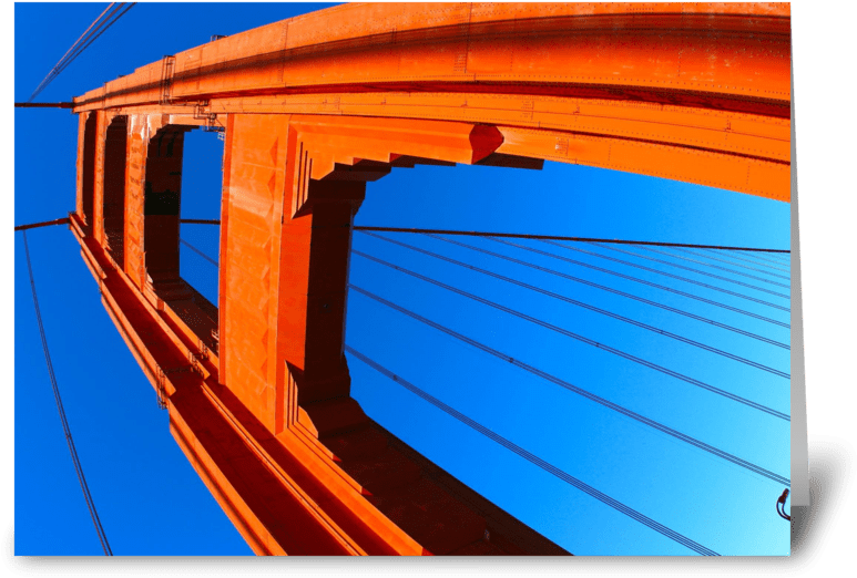 Golden Gate Bridge Greeting Card - Golden Gate Bridge (848x698), Png Download