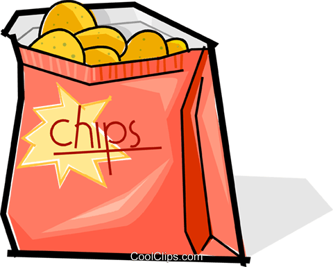 Bag Of Chips Royalty Free Vector Clip Art Illustration - Bag Of Chips Clip Art (480x385), Png Download