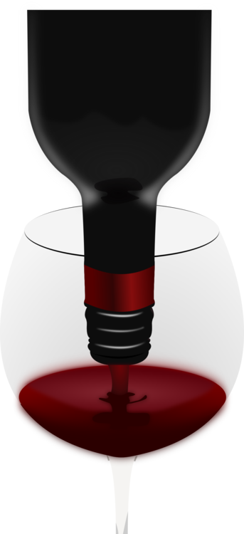 Wine Glass Red Wine Bottle - Red Wine (343x750), Png Download