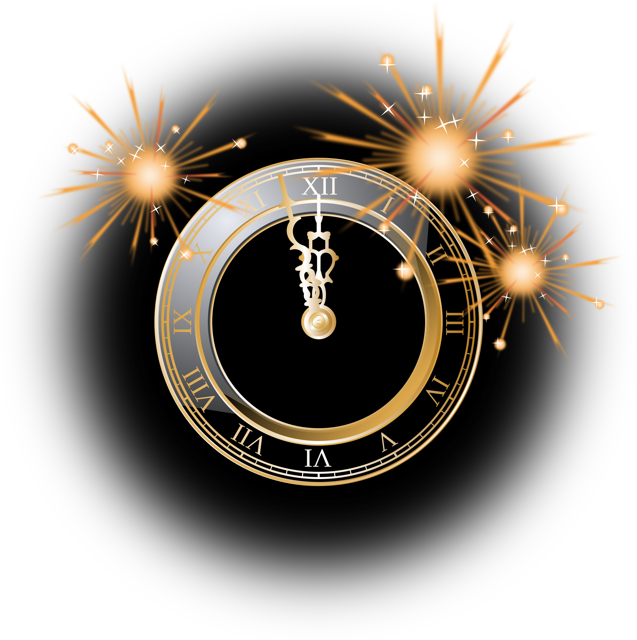Picture Library Library New Years Eve Clock Clipart - Reloj Fin De Año Png (2380x2400), Png Download