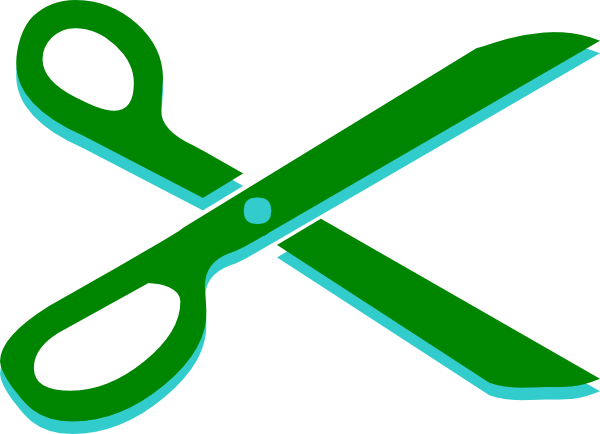 Green And Clip Art At Clker Com - Scissors Clip Art (600x434), Png Download