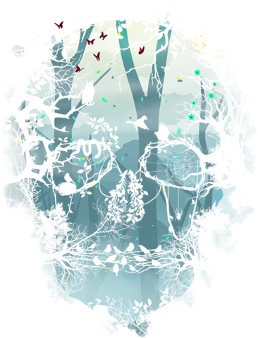 Dark Forest Skull - Skull (571x495), Png Download