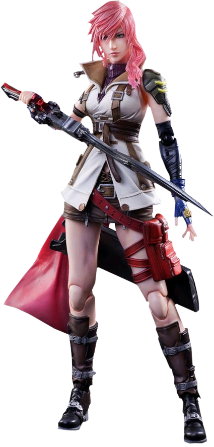 Dissidia - Play Arts Kai Dissidia Lightning (425x888), Png Download