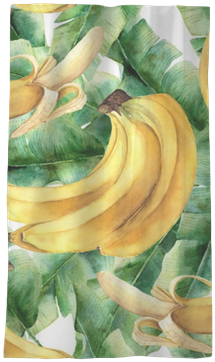 Watercolor Banana Tropical Pattern - Peel (400x400), Png Download