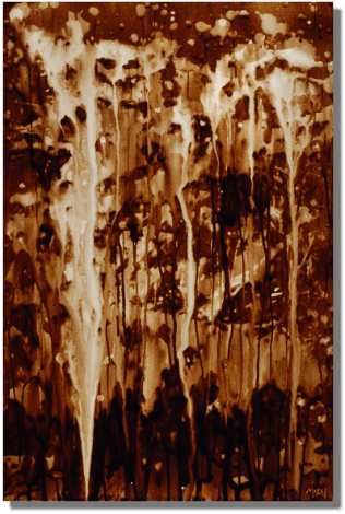 Dark Roast Masquerade - Coffee Painting Abstract (500x500), Png Download