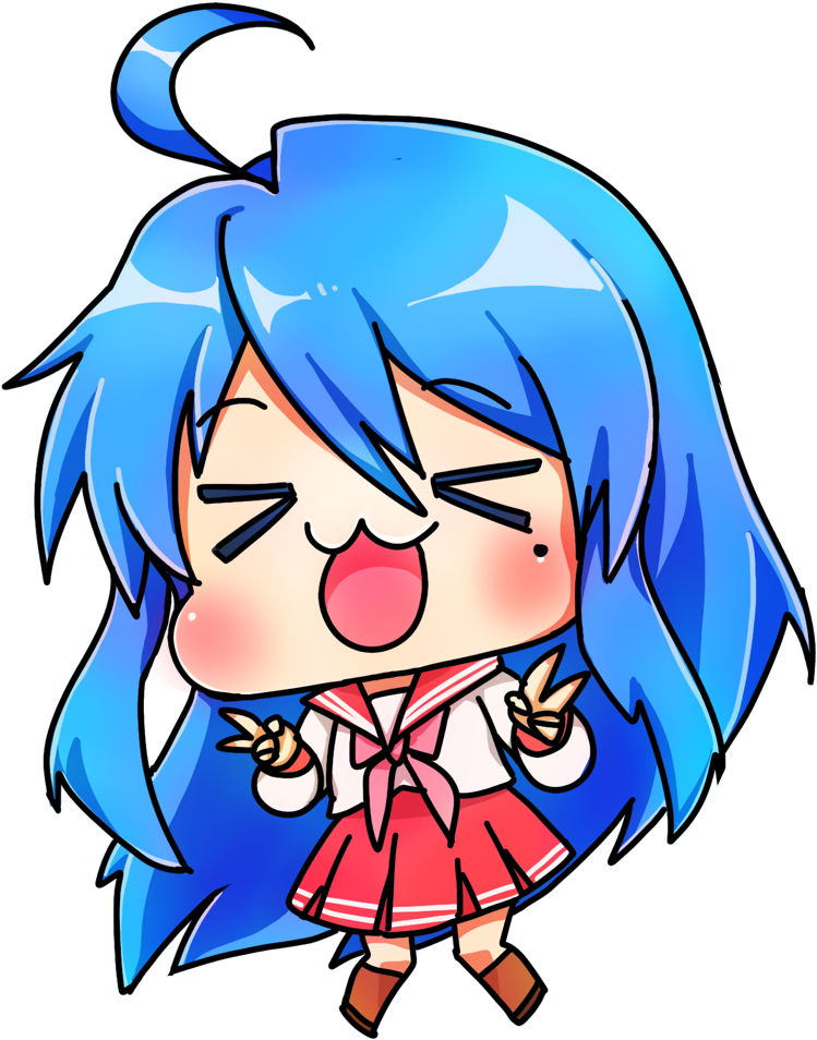 Chibi Konata - Cartoon (1280x1280), Png Download