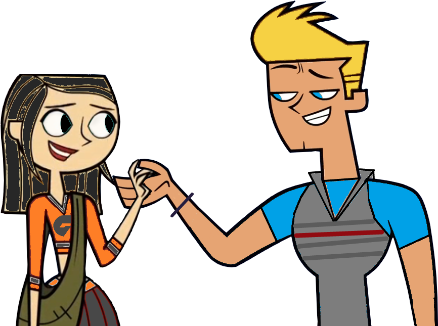 Jennifer Cameron Jarrod Holding Hands - Cartoon (877x660), Png Download