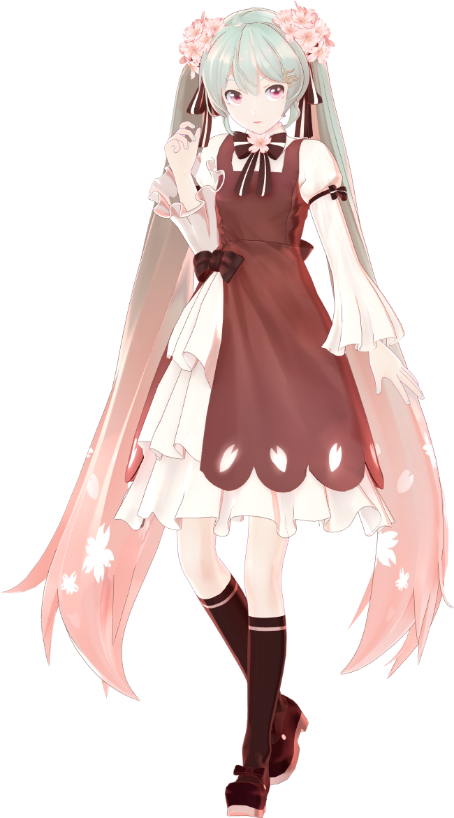 Mmdownload Sakura Miku Png Mmd Sakura Miku - Yyb Sakura Miku (690x1197), Png Download