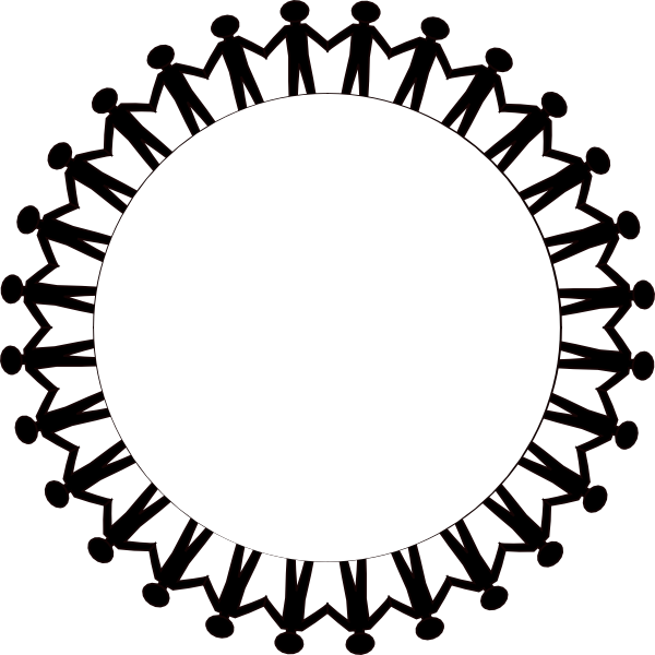 Circle Holding Hands Clip Art At Clker - Silhouette People Holding Hands (600x600), Png Download
