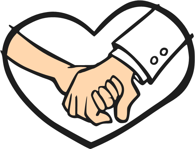 Cartoon Holding Hands - Holding Hands Cartoon (654x511), Png Download